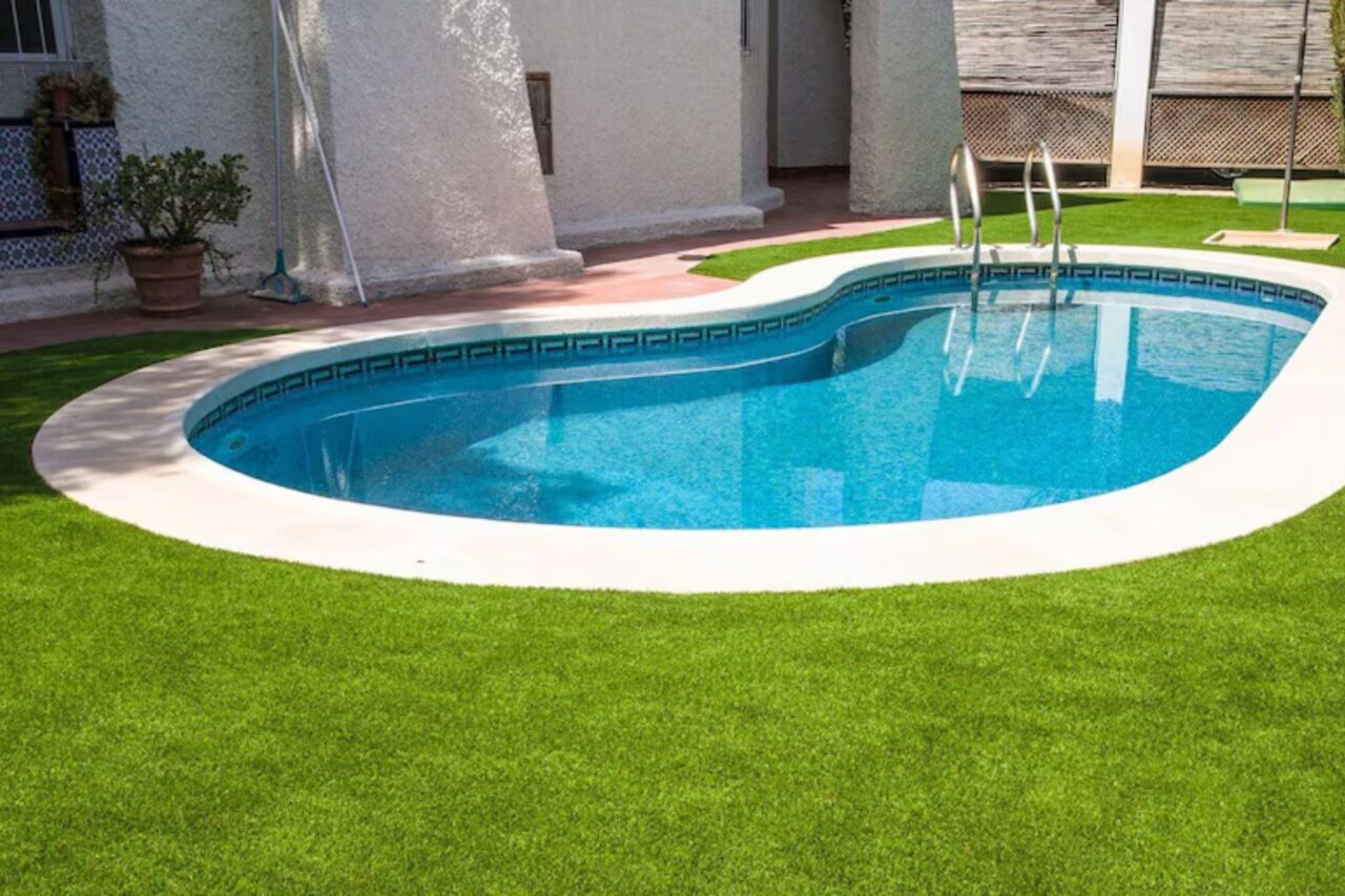 pool area turf installation in Ajax